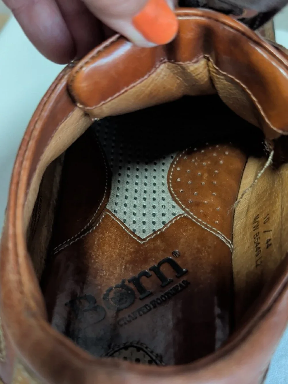 Born Men's Brown and Tan Tri Tone Leather Lace-Up Comfort Leisure Loafers